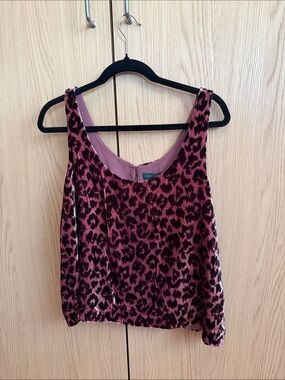 J. Crew Lined Pink Velvet Leopard Print Camisole